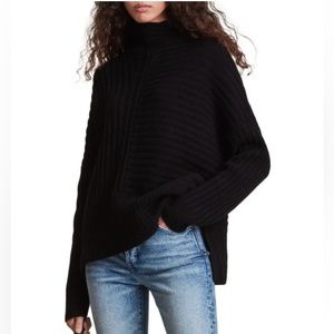 AllSaints Penryn Italian Cashmere Blend Turtleneck Sweater black large
